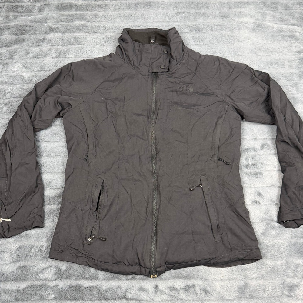 The North Face HyVent Womens Black Full Zip Lightweight Hooded Jacket Medium